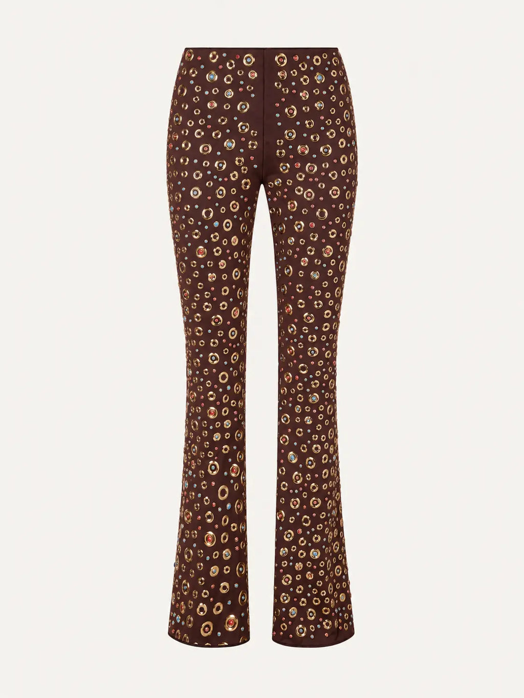 Embellished High-Rise Flare Pants